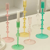 Slim Glass Candlestick Holder